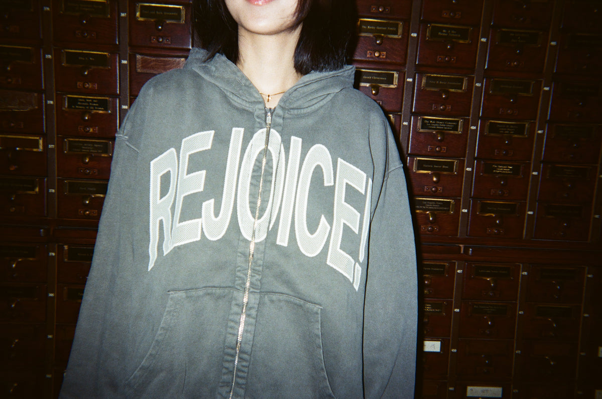 'REJOICE!' DOUBLE ZIP-UP JACKET