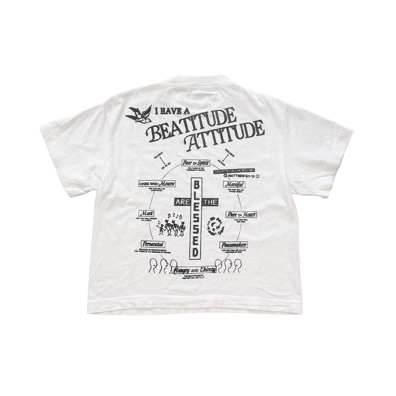 I HAVE A BEATITUDE ATTITUDE | WHITE BOXY T-SHIRT