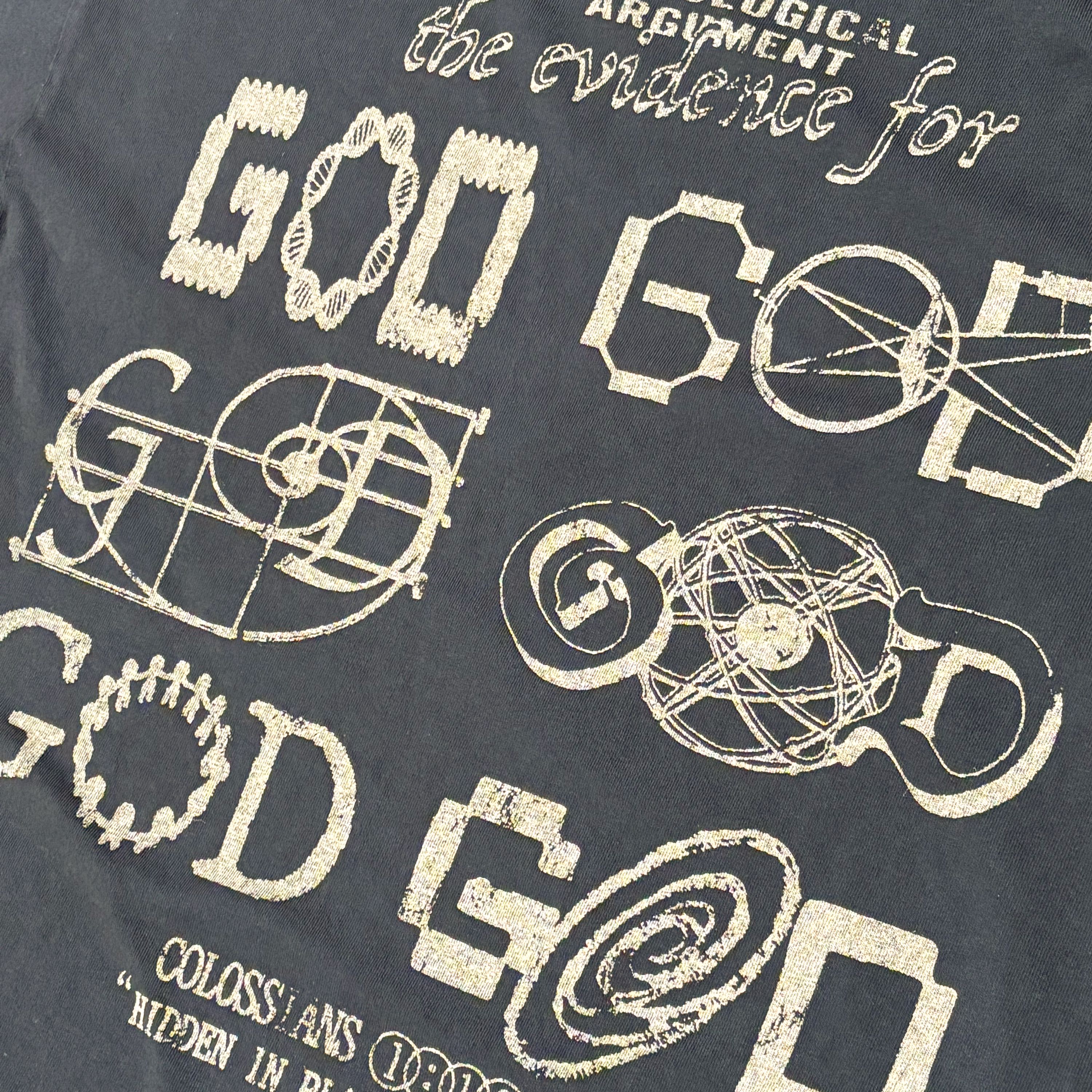 EVIDENCE FOR GOD | FADED BLACK BOXY T-SHIRT