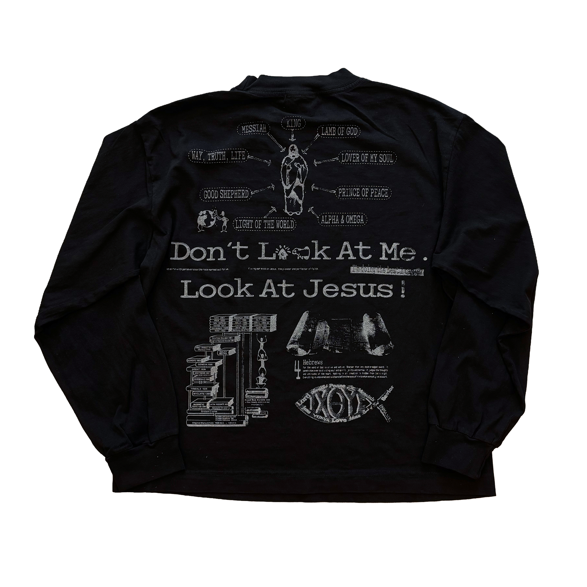 LOOK AT JESUS | BLACK BOXY LONG SLEEVE